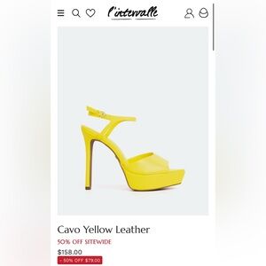 Yellow Platform Ankle-Strap High Heel Sandals
